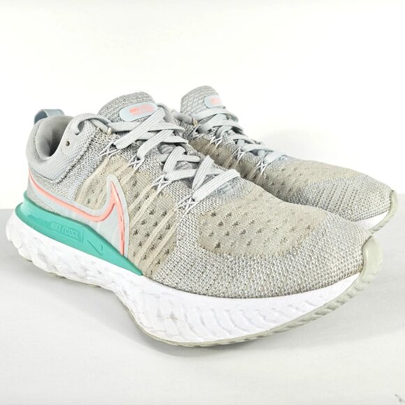 Nike React Infinity Run Flyknit 2 Women's 8 Shoes Blue Tint Lava Glow CT2423-400 - Picture 1 of 16